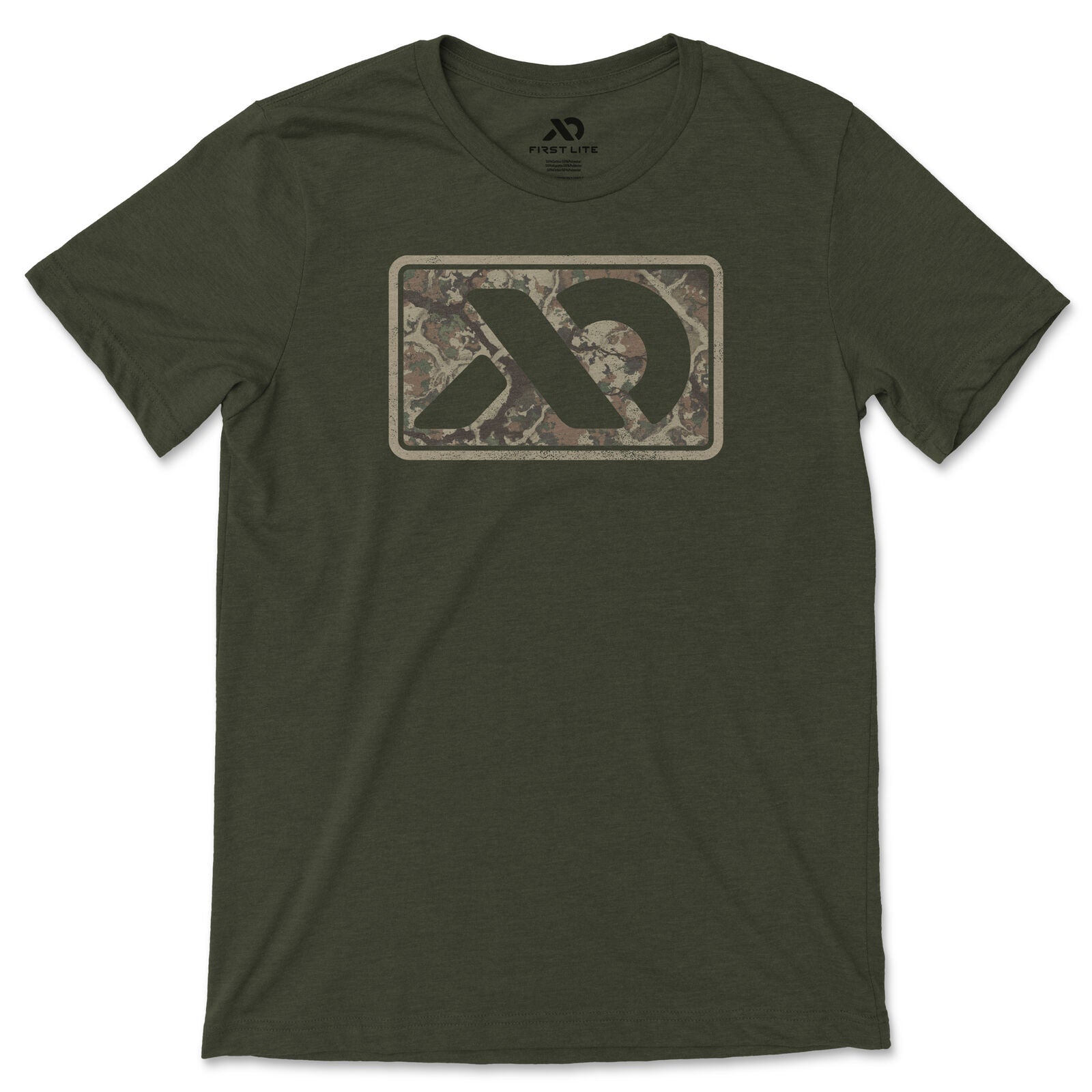 First Lite Fusion Box Logo T-Shirt military heather